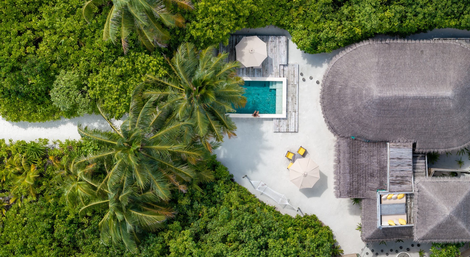 Пляжная вилла с бассейном и видом на океан отеля SIX SENSES LAAMU Пляжная вилла с бассейном и видом на океан