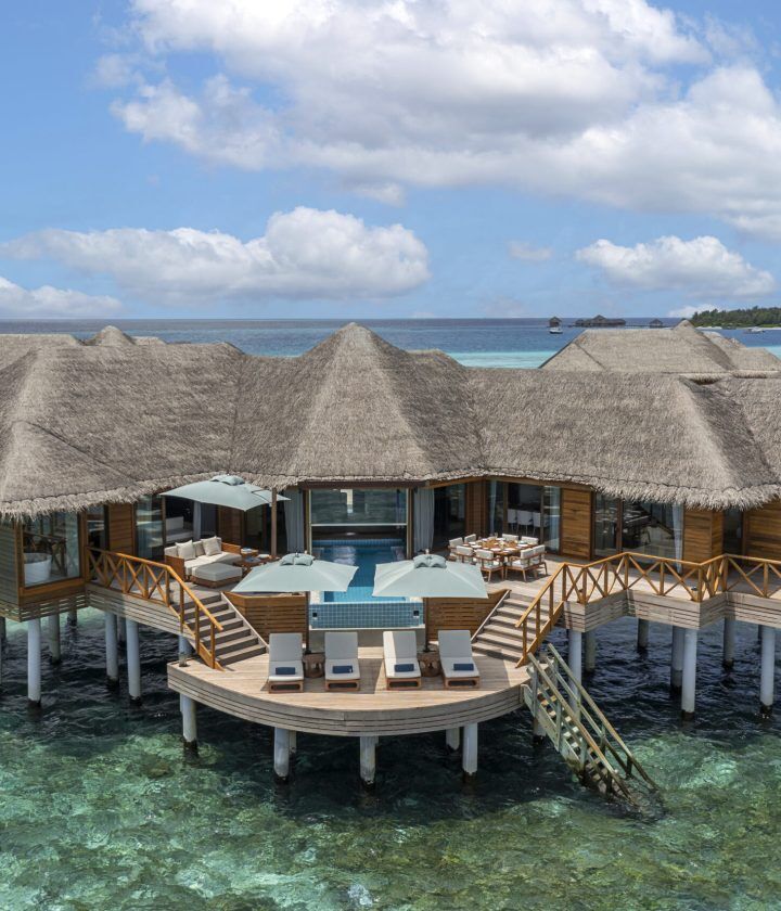 Океанский павильон с двумя спальнями и бассейном отеля HUVAFEN FUSHI MALDIVES Океанский павильон с двумя спальнями и бассейном