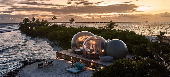 Ночь под звёздами в Beach Bubble - отель FINOLHU BAA ATOLL MALDIVES